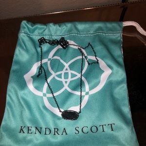 Kendra Scott Elisa Pendant Necklace In Black Drusy